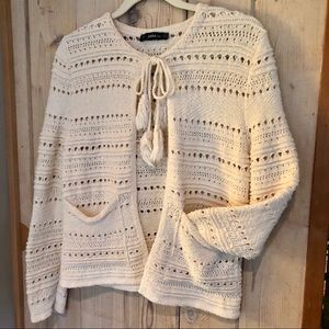 ZARA KNIT CARDIGAN WITH TIE